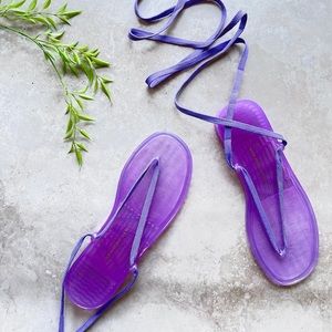 Tie up jelly sandals
